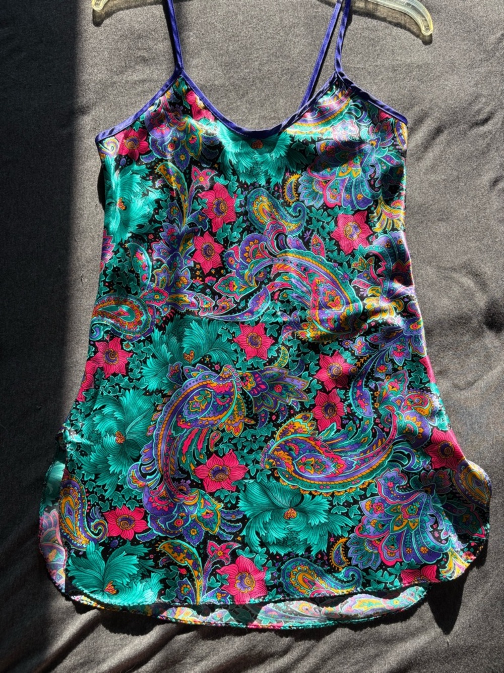 Vtg California Dynasty Paisley Mini Slip Dress Whimsigoth Psychadelic Fairycore
